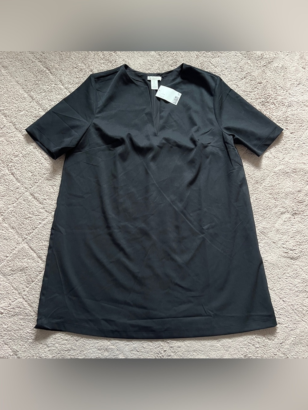NWT H&M V-Neck Shirt Dress Preppy Minimalist Capsule Cottage Vacation Sz L‎